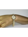 Italienische gelbe Damenuhr Geneve aus 14 Karat 585er Gold lw009y