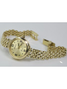 Italienische gelbe Damenuhr aus 14 Karat Gold, Geneve Lady Gift Geneve lw013y