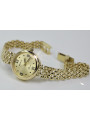 Italienische gelbe Damenuhr aus 14 Karat Gold, Geneve Lady Gift Geneve lw013y