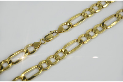 Figaro-Kette aus russischem Roségold (italienisches Gelb) (verschiedene Gewichte) cc010