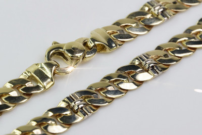 Massive Kette aus italienischem 14-karätigem 585er Gelbgold cc041yw