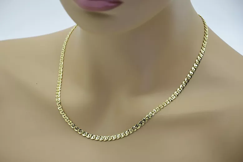 Италиански жълт 14k 585 злато Guccistyle верига cc032y