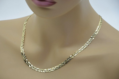Italienische gelbe 14-Karat-585-Gold-Massivkette im Gucci-Stil cc048y