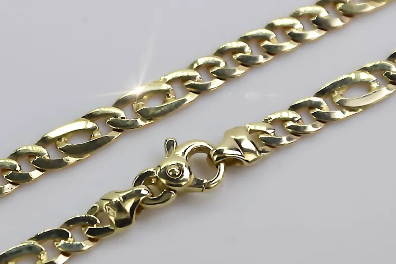 Vintage rose Italian yellow gold chain cc023y