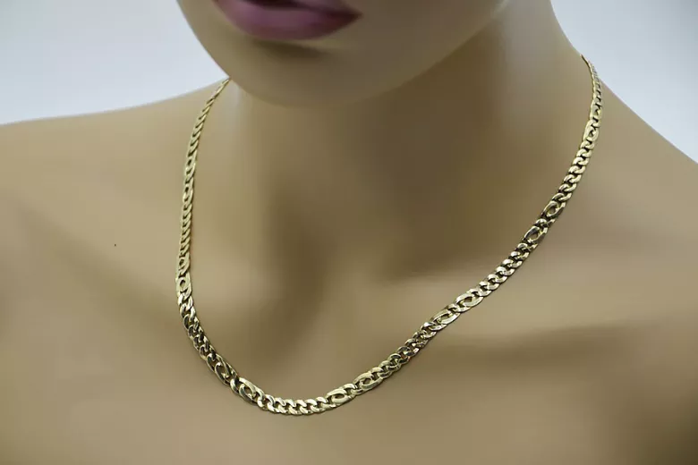 Vintage rose Italian yellow gold chain cc023y