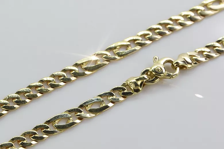 Vintage rose Italian yellow gold chain cc023y