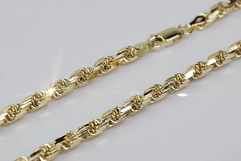 Italian yellow 14k 585 gold Corda Rope chain cc038y