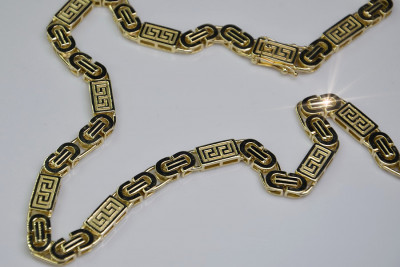 Byzantinische griechische Versace-Kette aus 14 Karat 585er Gold, cc050y