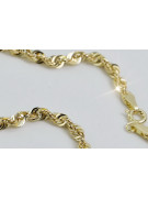 Bracelet taille diamant en or jaune italien 14 carats New Rope cb087