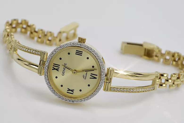 Italian yellow gold lady watch Geneve lw075y