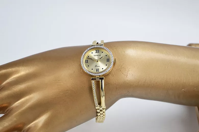 Italian yellow gold lady watch Geneve lw075y