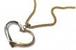 Італійський 14k золотий сучасний серцевий кулон зі зміїним ланцюгом cpn013ywL&cc036y