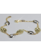 Yellow white Italian 14k gold fancy bracelet cb146yw