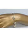 Bracelet fantaisie en or italien blanc 14k cb146yw