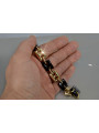 Italian yellow 14k 585 gold onyx bracelet cb102y