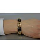 Italienisches gelbes Onyx-Armband aus 14 Karat 585er Gold cb102y