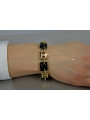 Italian yellow 14k 585 gold onyx bracelet cb102y