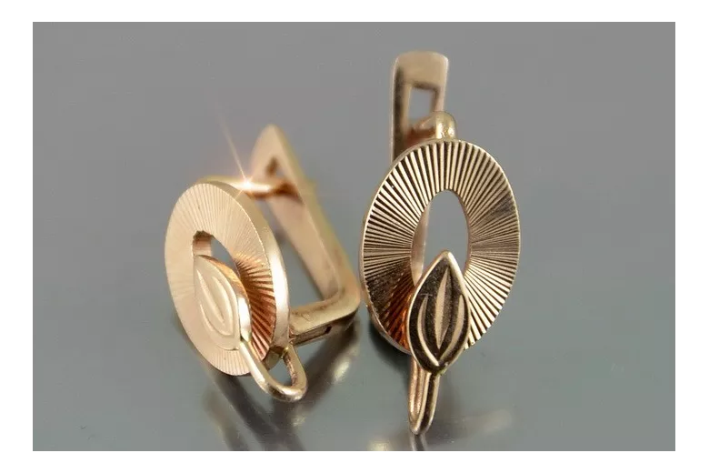 Russian rose gold earrings vens250