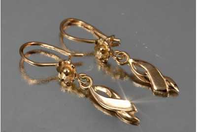 Russian rose gold earrings vens257