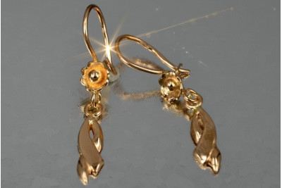 Russian rose gold earrings vens257