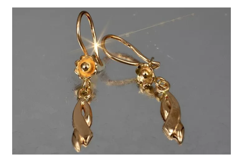 Russian rose gold earrings vens257