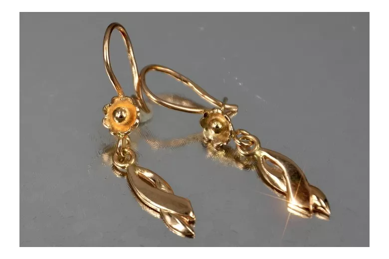 Russian rose gold earrings vens257