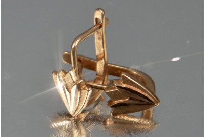 Russian rose gold earrings vens258