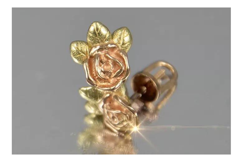 Russian rose gold earrings vens261