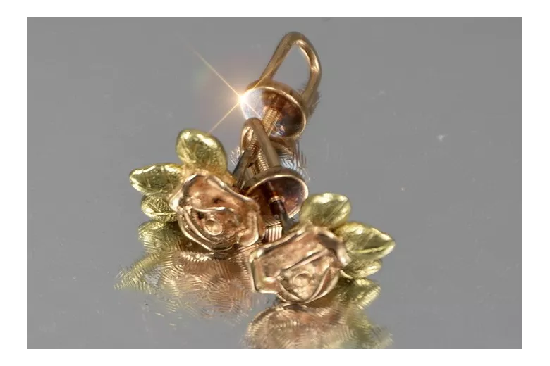 Russian rose gold earrings vens261