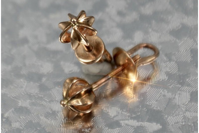 Russian rose gold earrings vens265