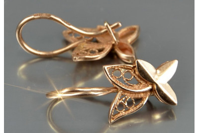 Russian rose gold earrings vens271