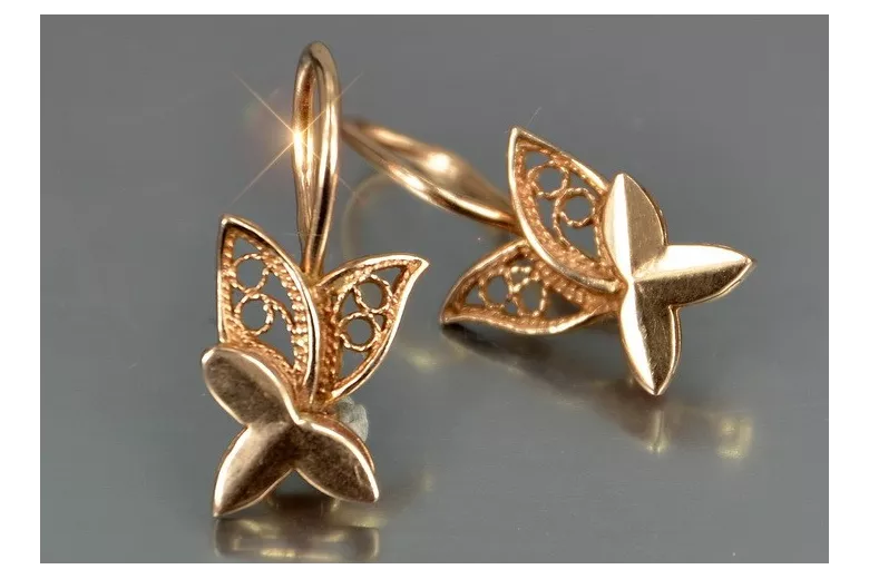 Russian rose gold earrings vens271