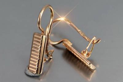 Russian rose gold earrings vens276