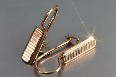 Russian rose gold earrings vens276