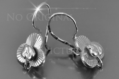 Russian rose Soviet gold earrings vens298