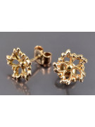 Russian rose Soviet gold earrings vens301