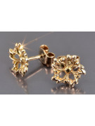 Russian rose Soviet gold earrings vens301