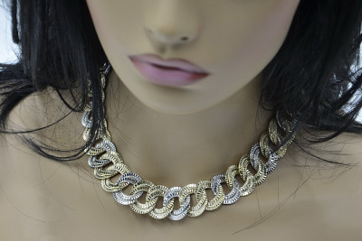 Rosa rusa rosa URSS soviética Cadena de collar de oro amarillo italiano