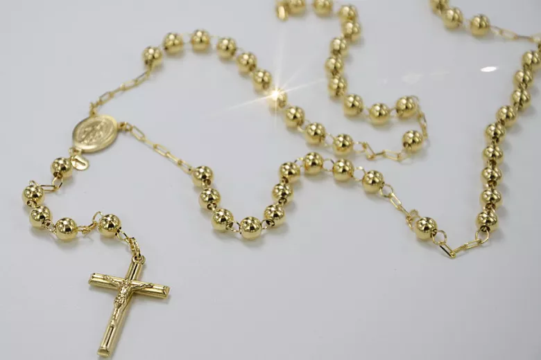 Italian yellow 14k gold 585 rosary chain rcc009y