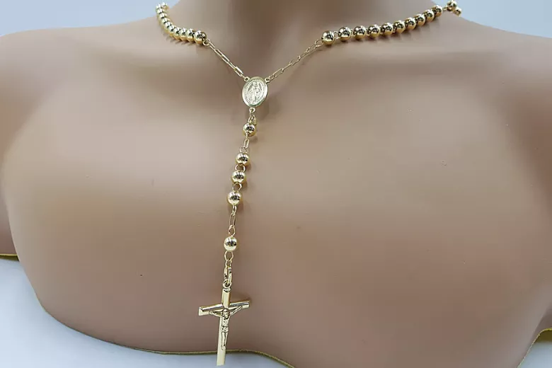 Italian yellow 14k gold 585 rosary chain rcc009y