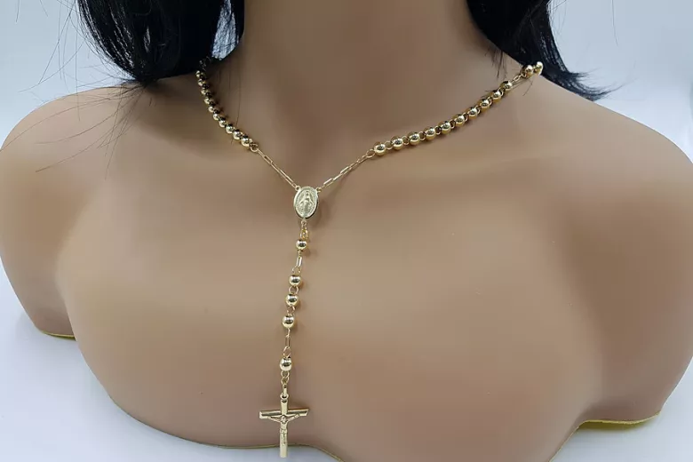 Italian yellow 14k gold 585 rosary chain rcc009y