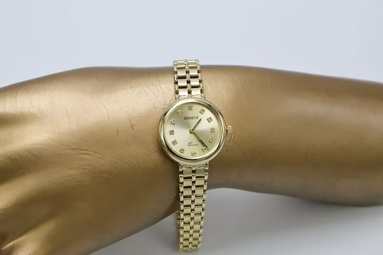 Italian yellow 14k gold 585 lady Geneve watch lw041y