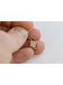 "No Stones 14K 585 Vintage Rose Pink Gold Square Pendant" vpn003