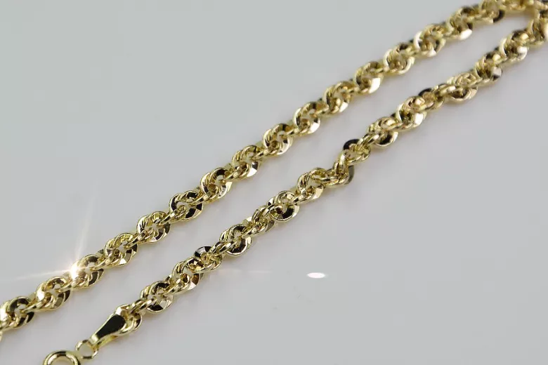 Cadena italiana de oro amarillo 14k 585 Rope Singapur cc074y