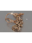 "Authentic Vintage Butterfly Earrings in 14K Rose Pink Gold, No Stones" ven173