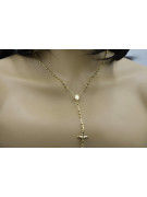 Italian 14k yellow white gold rosary chain rcc011y