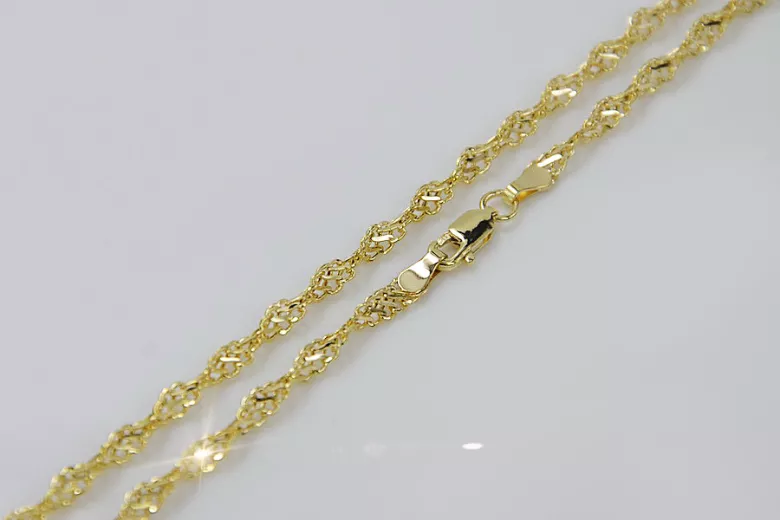 Vintage rose (Italian yellow) gold Rope Singapore chain cc076