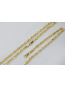 Vintage rose (Italian yellow) gold Rope Singapore chain cc076