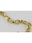 Pulsera de anclaje amarilla italiana de oro de 14k cb006y