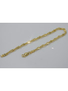 Italienisches gelbes 14-Karat-Gold New Rope Singapore Diamantschliff-Armband hohl cb076y